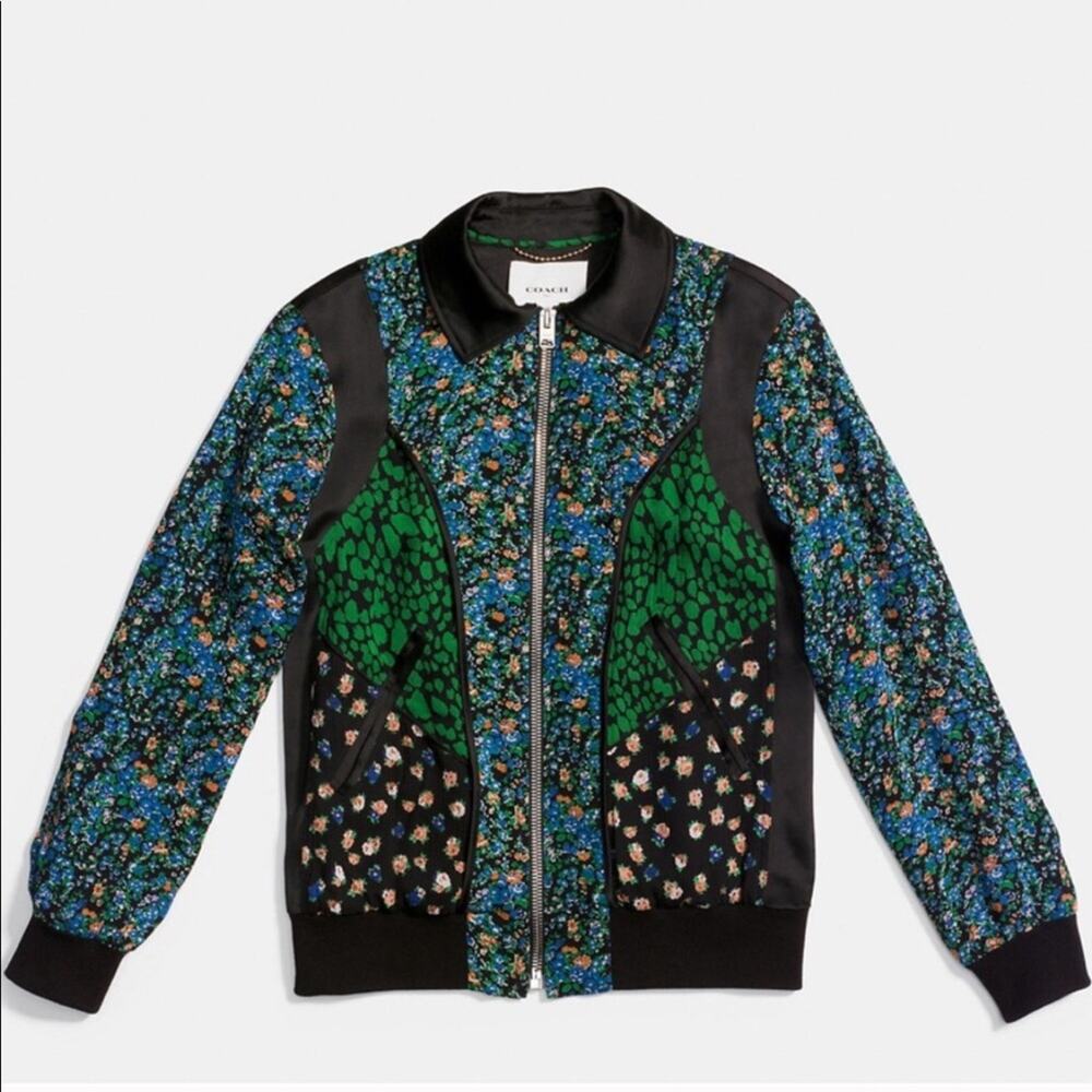 Coach 1941 Silk Framed Varsity Jacket Blue
